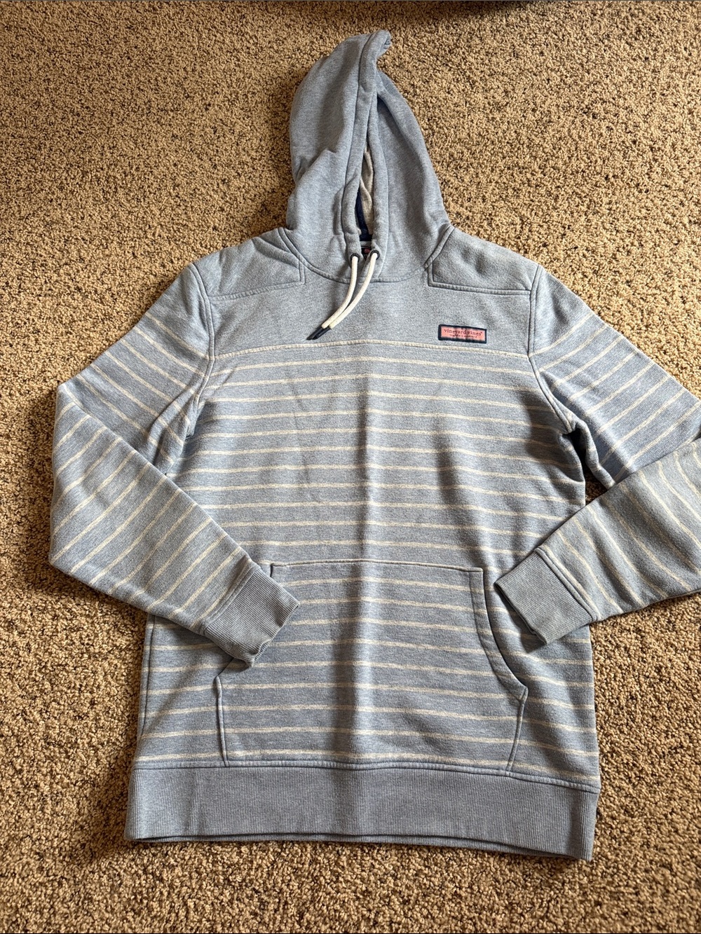 Vineyard Vines Blue and White Striped Hoodie Pullover